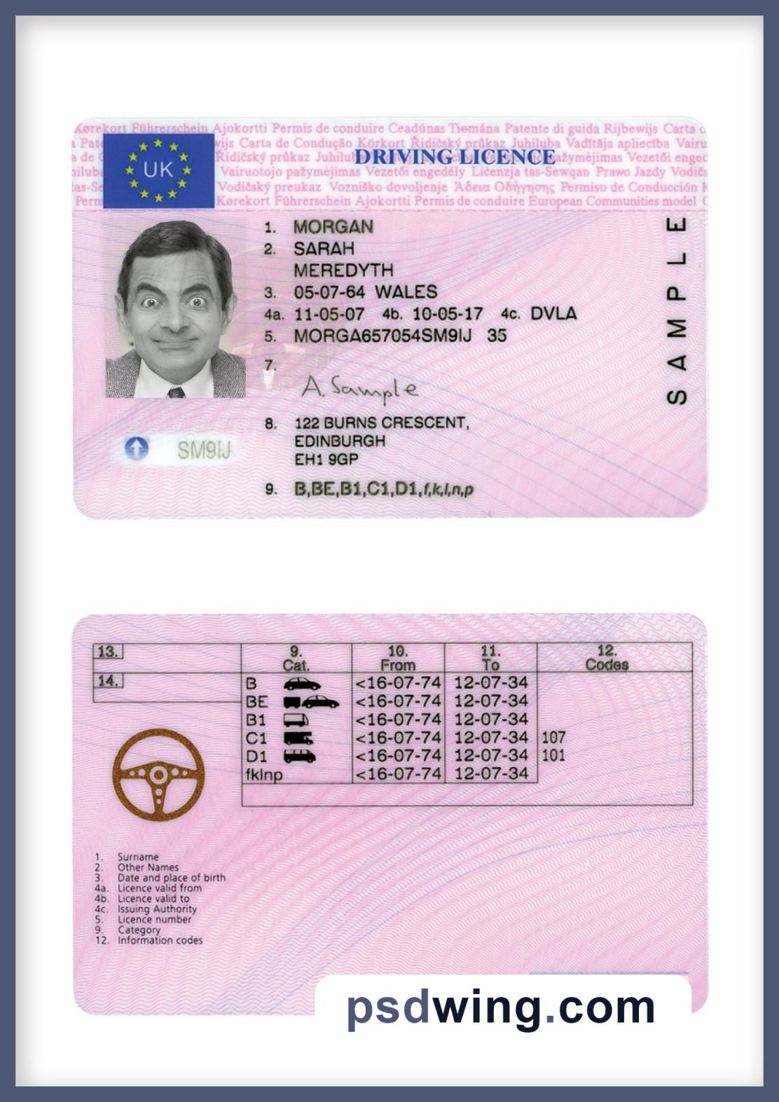 United Kingdom Driving License 2007-Present
